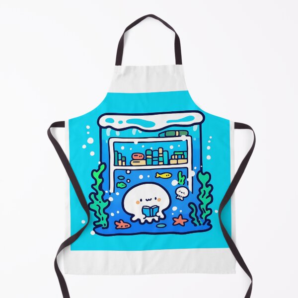 Item preview, A jellyfish enjoying a book in the sea library designed and sold by Elinotes.