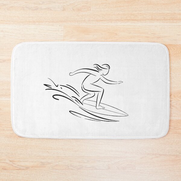Item preview, Trendy Line Art Girl Surfing Beach Summer Vacation Surfer ,Surfboard Surfing designed and sold by SOUFIANE1991.