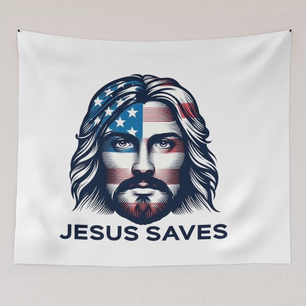 Item preview, American Jesus Saves - Christian Fellowship in Christ designed and sold by urbanriot.