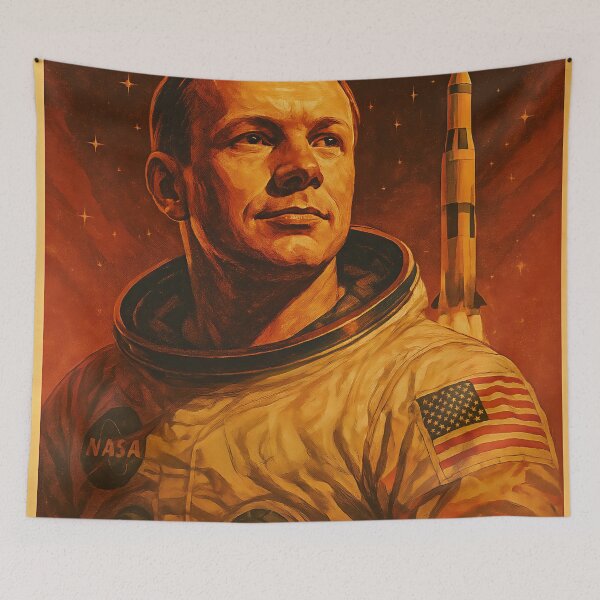 Item preview, Apollo 11 Neil Armstrong Vintage Space Poster - Retro NASA Art Print for Space Enthusiasts designed and sold by Very Peculiar.