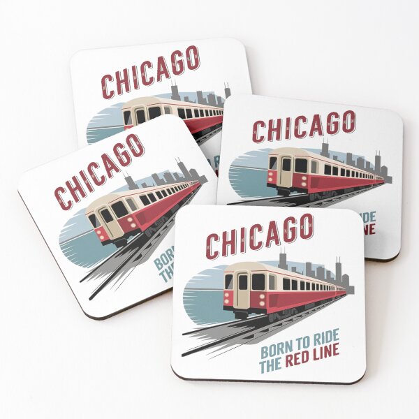 Item preview, Chicago Red Line with text 'Born to ride the red line' designed and sold by Tomasz  Siennicki.