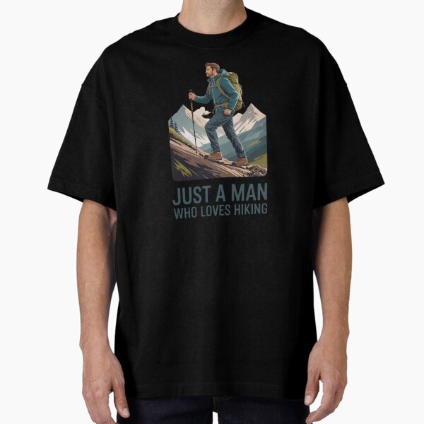 Item preview, Just a Man Who Loves Hiking - Minimalist Pastel Design designed and sold by Gracjan Mikitin.