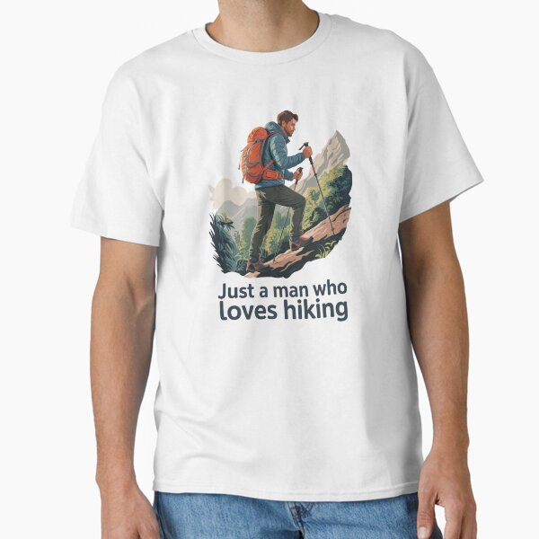 Item preview, Just a Man Who Loves Hiking – Minimalist Pastel Design designed and sold by Gracjan Mikitin.