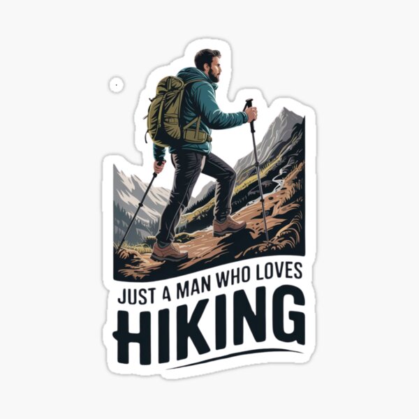 Item preview, Just a Man Who Loves Hiking – Minimalist Pastel Design designed and sold by Gracjan Mikitin.