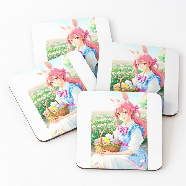 Item preview, Anime Bunny Easter Floral - Spring Art designed and sold by Earth Nature Creations.