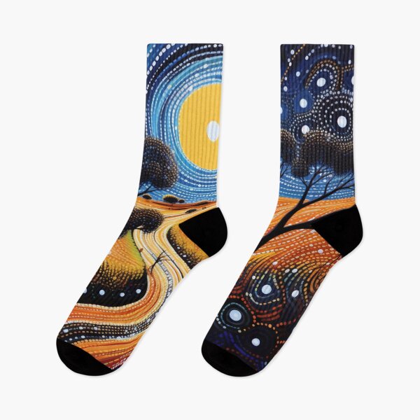 Item preview, Aboriginal Inspired Dot Art - The Path to the Sun designed and sold by GrinGalore.