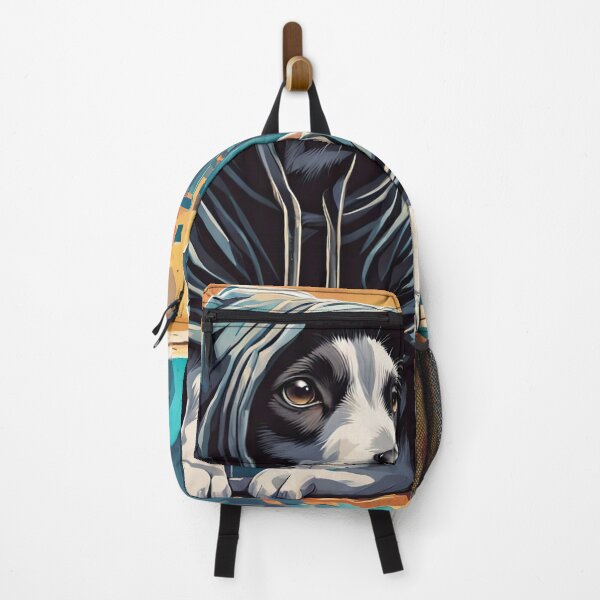 Item preview, Folk Art puppy wearing a hoodie doing Parkour designed and sold by Colin Bentham.
