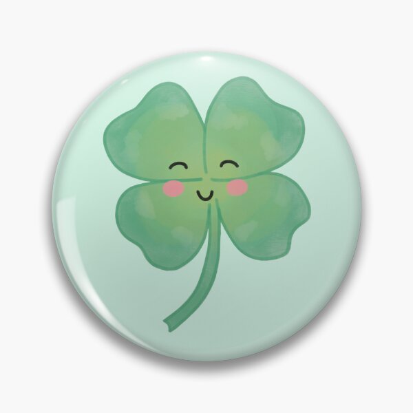 Item preview, happy smiling cute four leaf clover designed and sold by winterpumpkin.