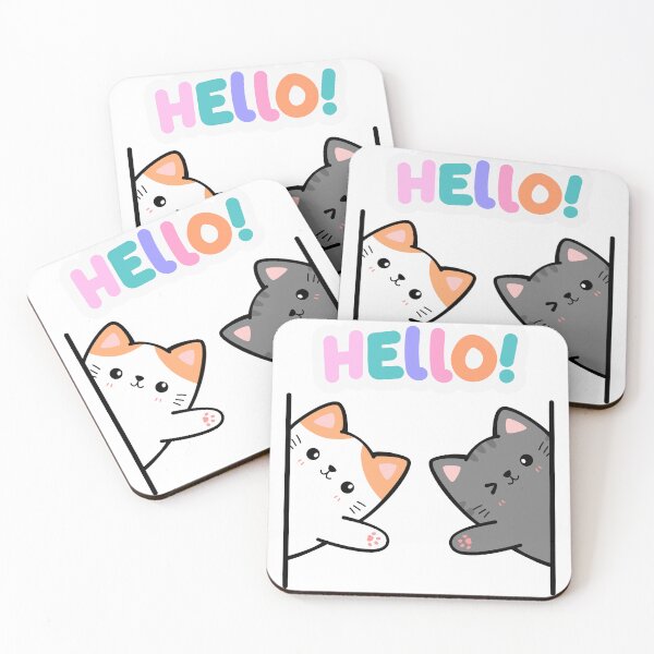 Item preview, The cute cat say hello to you. designed and sold by Chawineiei.