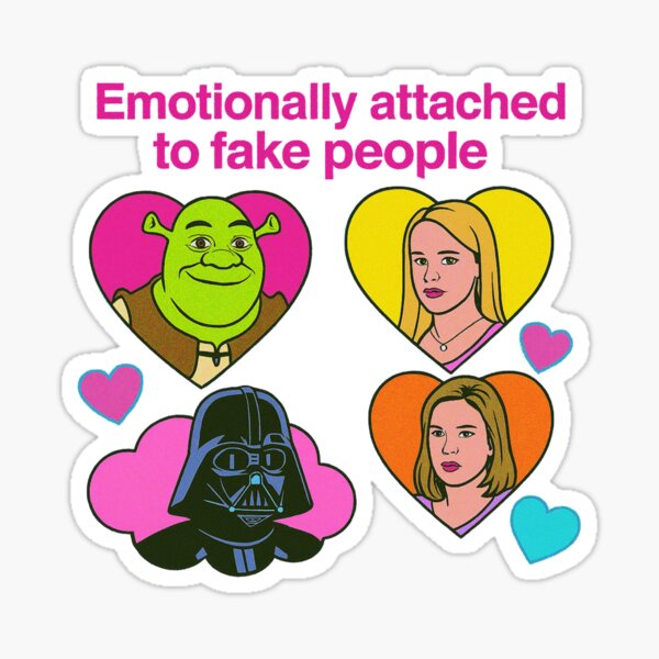 Item preview, “Emotionally Attached to Fake People” Nostalgic Pop Culture Tee designed and sold by violetteskyart.