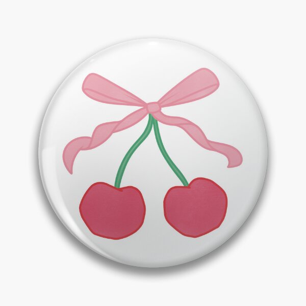 Item preview, Red cherries with pink bow  designed and sold by winterpumpkin.
