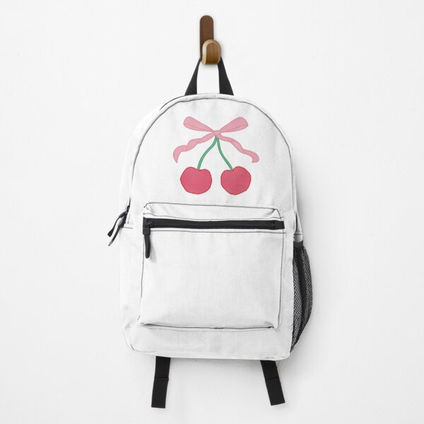 Item preview, Red cherries with pink bow designed and sold by winterpumpkin.