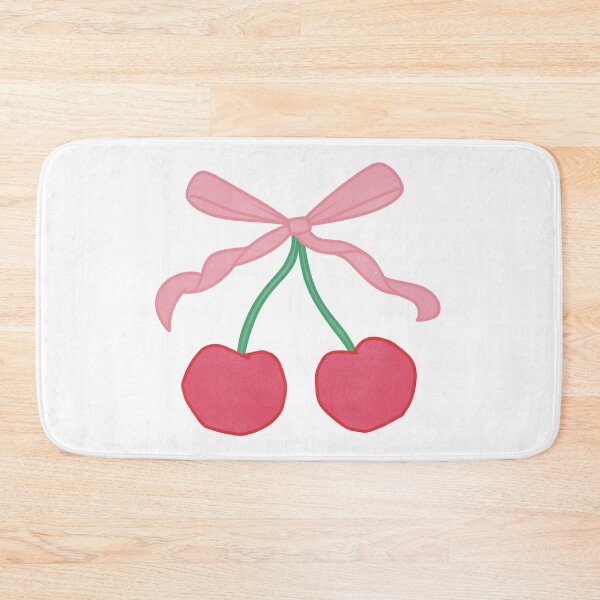 Item preview, Red cherries with pink bow  designed and sold by winterpumpkin.