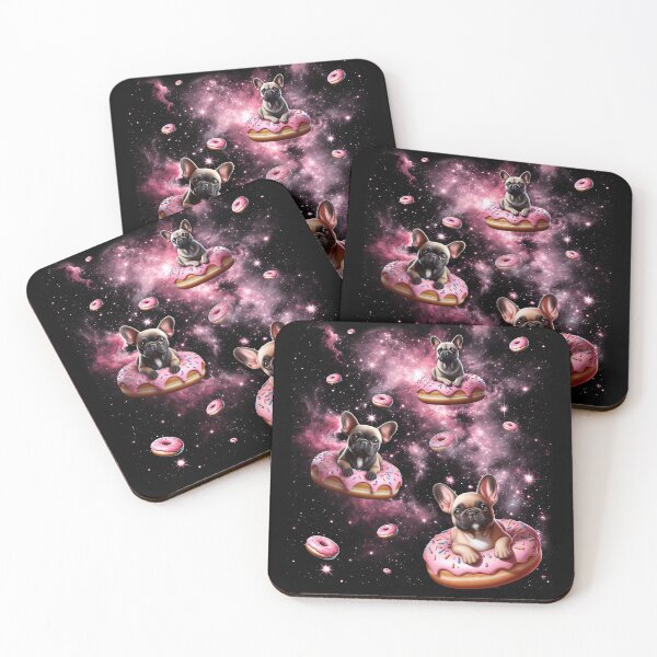 Item preview, Cute French Bulldog Riding Donut Space Galaxy French Bulldog Lover designed and sold by Kimberley King Art  King Art.