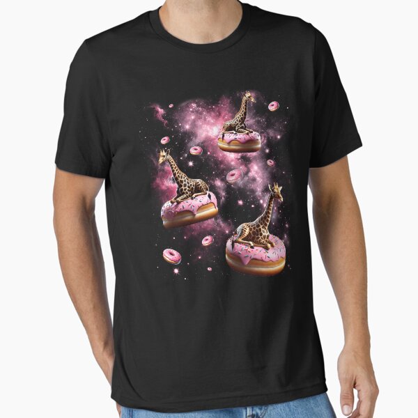 Item preview, Cute Giraffe Riding Donut Space Galaxy Squirrel Lover designed and sold by Kimberley King Art  King Art.