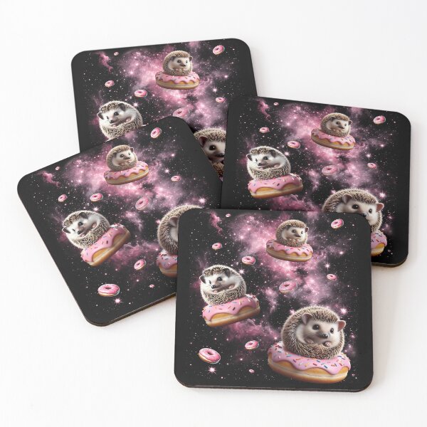 Item preview, Cute Hedgehog Riding Donut Space Galaxy Hedgehog Lover designed and sold by Kimberley King Art  King Art.