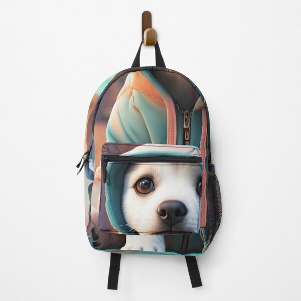 Item preview, Folk Art puppy wearing a hoodie doing Parkour designed and sold by Colin Bentham.