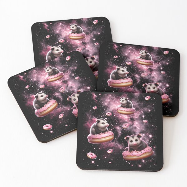 Item preview, Cute Opossum Riding Donut Space Galaxy Possum Lover designed and sold by Kimberley King Art  King Art.