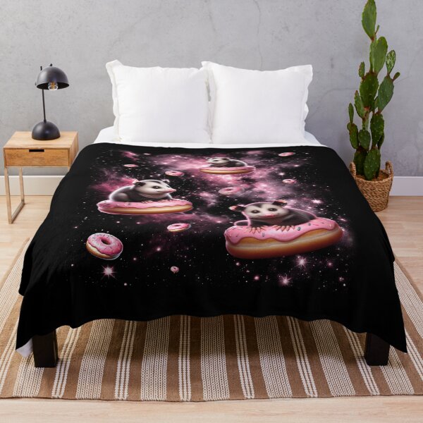 Item preview, Cute Opossum Riding Donut Space Galaxy Possum Lover designed and sold by Kimberley King Art King Art.