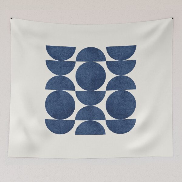 Item preview, Blue Navy Retro Scandinavian designed and sold by moonlightprint.