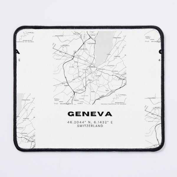 Item preview, Minimalist Black & White Geneva, Switzerland City Map designed and sold by RM-Journey.