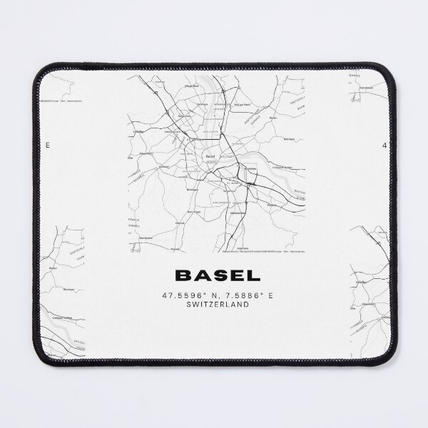 Item preview, Minimalist Black & White Basel, Switzerland City Map designed and sold by RM-Journey.