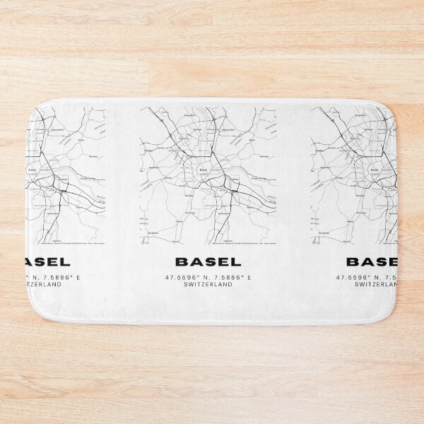 Item preview, Minimalist Black & White Basel, Switzerland City Map designed and sold by RM-Journey.