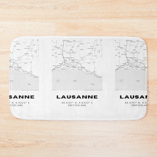 Item preview, Minimalist Black & White Lausanne, Switzerland City Map designed and sold by RM-Journey.