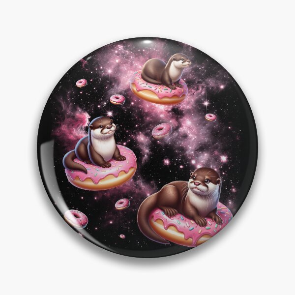 Item preview, Cute Otter Riding Donut Space Galaxy Otter Lover designed and sold by Kimberley King Art  King Art.