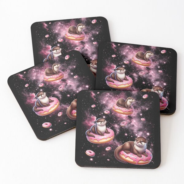 Item preview, Cute Otter Riding Donut Space Galaxy Otter Lover designed and sold by Kimberley King Art  King Art.