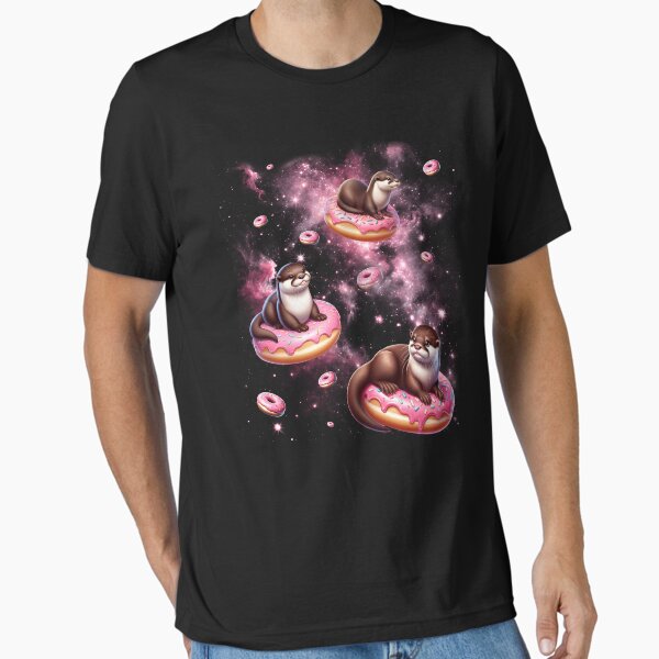 Artikel-Vorschau von Niedlicher Otter, der Donut reitet, Weltraum-Galaxie-Otter-Liebhaber, designt und verkauft von Kimberley King Art  King Art.
