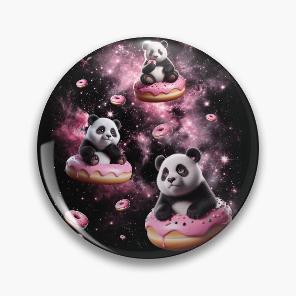 Item preview, Cute Panda Riding Donut Space Galaxy Panda Lover designed and sold by Kimberley King Art  King Art.