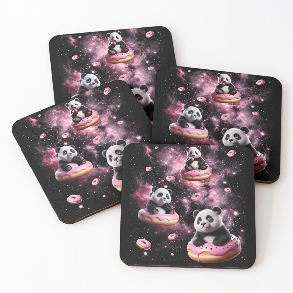 Item preview, Cute Panda Riding Donut Space Galaxy Panda Lover designed and sold by Kimberley King Art  King Art.