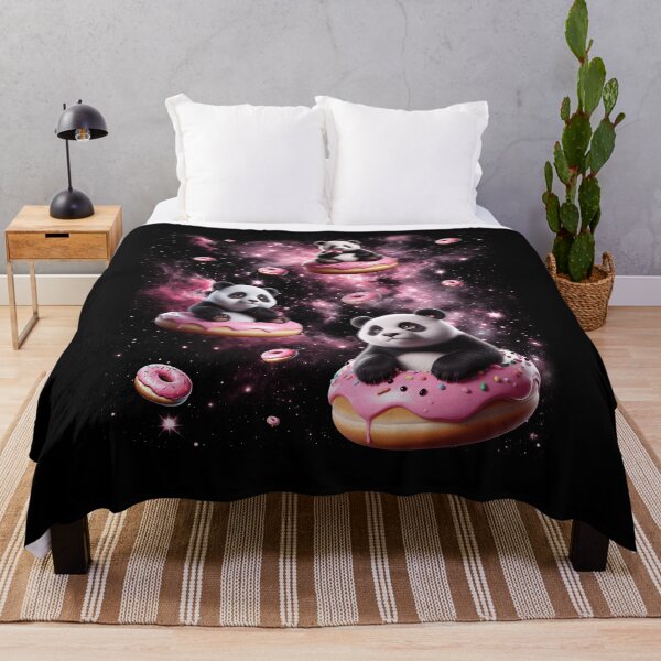 Item preview, Cute Panda Riding Donut Space Galaxy Panda Lover designed and sold by Kimberley King Art King Art.