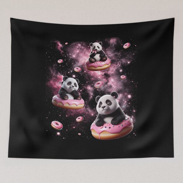 Item preview, Cute Panda Riding Donut Space Galaxy Panda Lover designed and sold by Kimberley King Art  King Art.