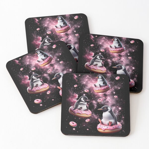 Item preview, Cute Penguin Riding Donut Space Galaxy Penguin Lover designed and sold by Kimberley King Art  King Art.