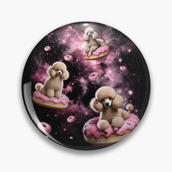 Item preview, Cute Poodle Riding Donut Space Galaxy Poodle Lover designed and sold by Kimberley King Art  King Art.