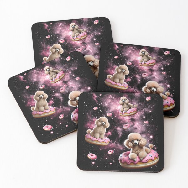 Item preview, Cute Poodle Riding Donut Space Galaxy Poodle Lover designed and sold by Kimberley King Art  King Art.