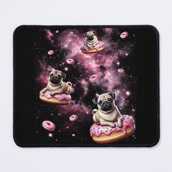 Item preview, Cute Pug Riding Donut Space Galaxy Dog Lover designed and sold by Kimberley King Art  King Art.