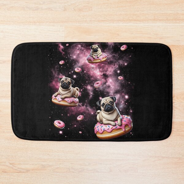 Item preview, Cute Pug Riding Donut Space Galaxy Dog Lover designed and sold by Kimberley King Art  King Art.