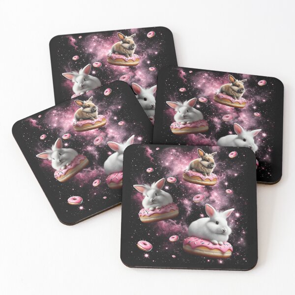 Item preview, Cute Rabbit Riding Donut Space Galaxy Bunny Lover designed and sold by Kimberley King Art  King Art.