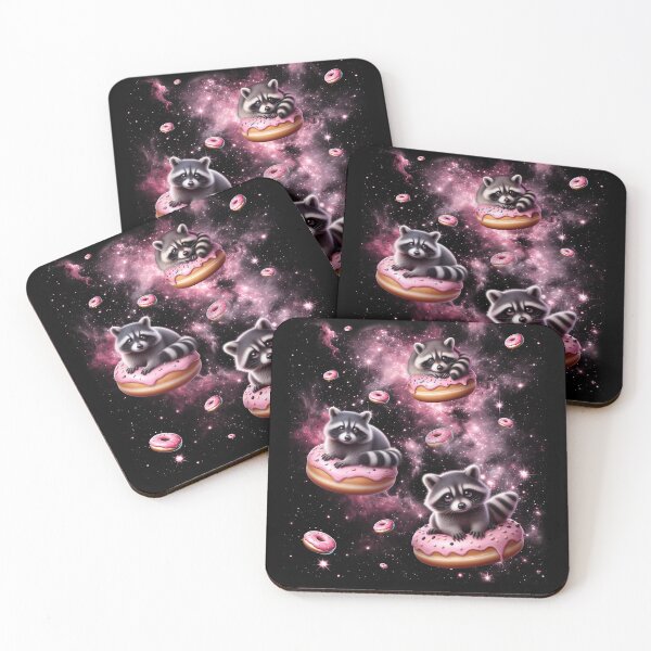 Item preview, Cute Raccoon Riding Donut Space Galaxy Raccoon Lover designed and sold by Kimberley King Art  King Art.