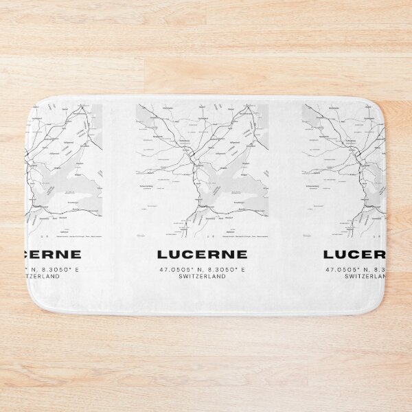 Item preview, Minimalist Black & White Lucerne, Switzerland City Map designed and sold by RM-Journey.