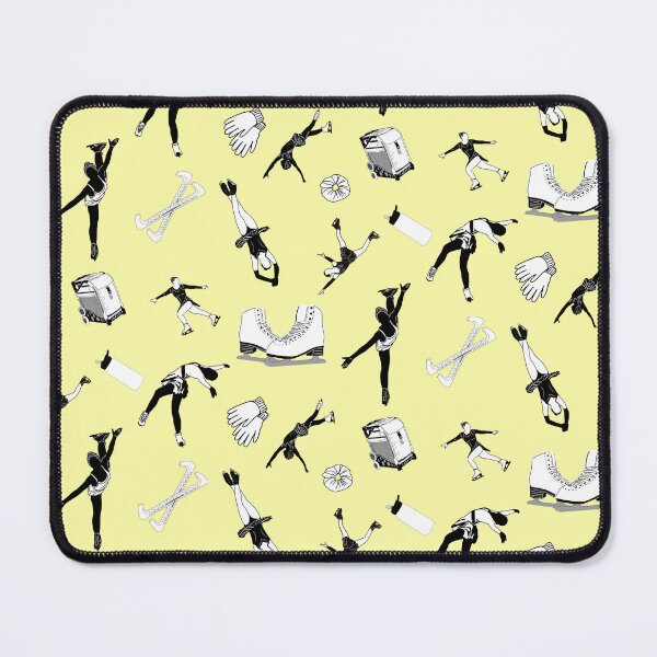 Item preview, Figure Skating Female Silhouettes and Accessories on Pastel Yellow designed and sold by PD-Skating.