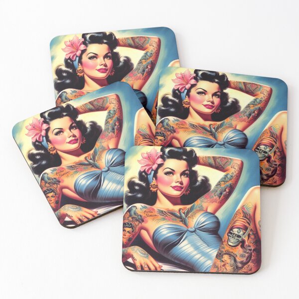 Item preview, Retro Inked Pin-up designed and sold by PulpVintage.