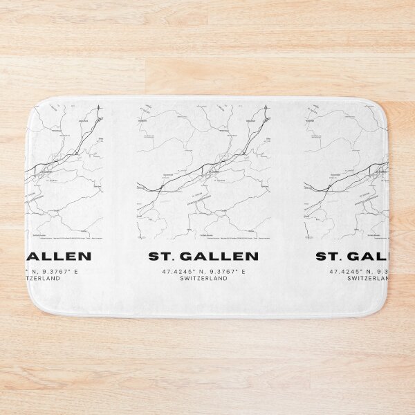 Item preview, Minimalist Black & White St. Gallen, Switzerland City Map designed and sold by RM-Journey.