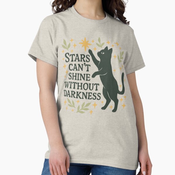 Item preview, Celestial Black Cat Quote – Stars Can’t Shine Without Darkness designed and sold by Jess.a.creates.