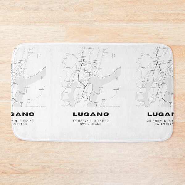 Item preview, Minimalist Black & White Lugano, Switzerland City Map designed and sold by RM-Journey.