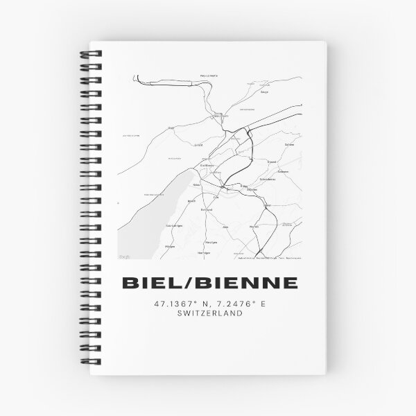 Item preview, Minimalist Black & White Biel/Bienne, Switzerland City Map designed and sold by RM-Journey.