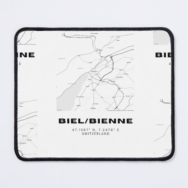 Item preview, Minimalist Black & White Biel/Bienne, Switzerland City Map designed and sold by RM-Journey.